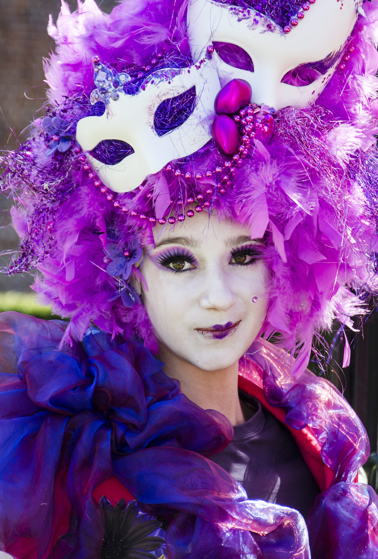 Elf Fantasy Fair Haarzuilens purple fairy masks elfia fair cosplay EFF 17