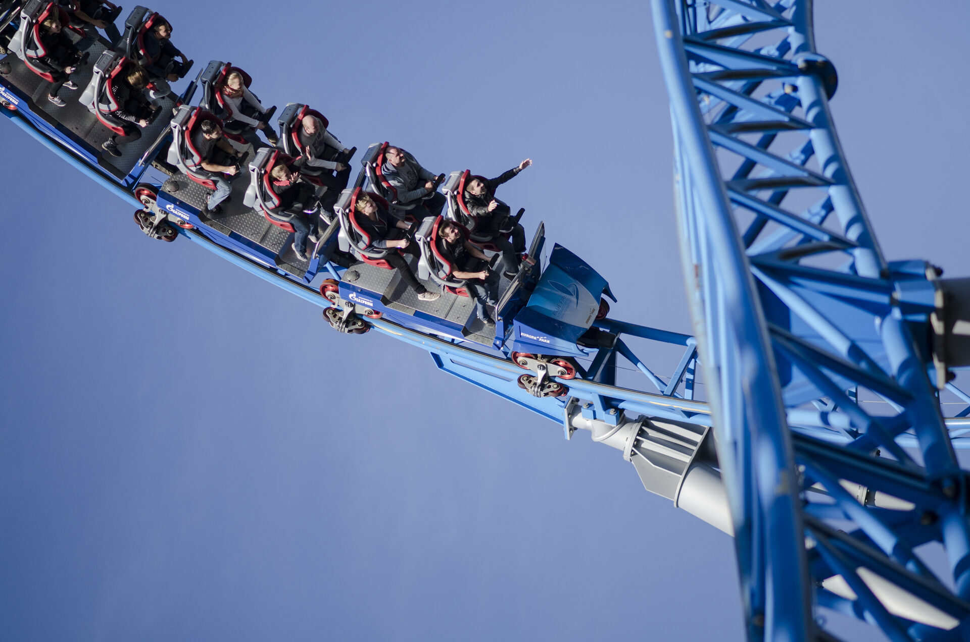 Europa Park Blue Fire Rollercoaster loop Inversion Rust Germany amusement park themepark 07