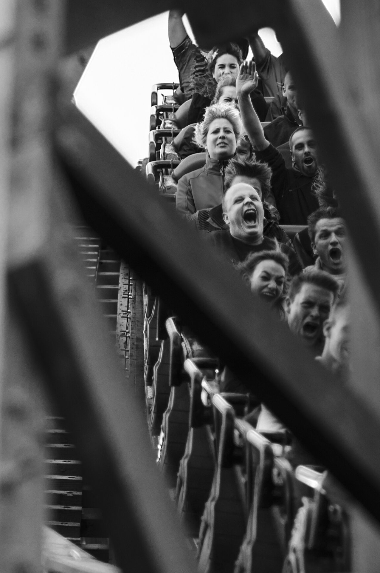 Europa Park Rollercoaster Wodan screaming first drop Rust Germany amusement park themepark 04